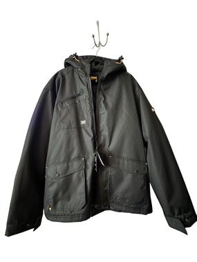 CAT Black Hooded Military Field Jacket